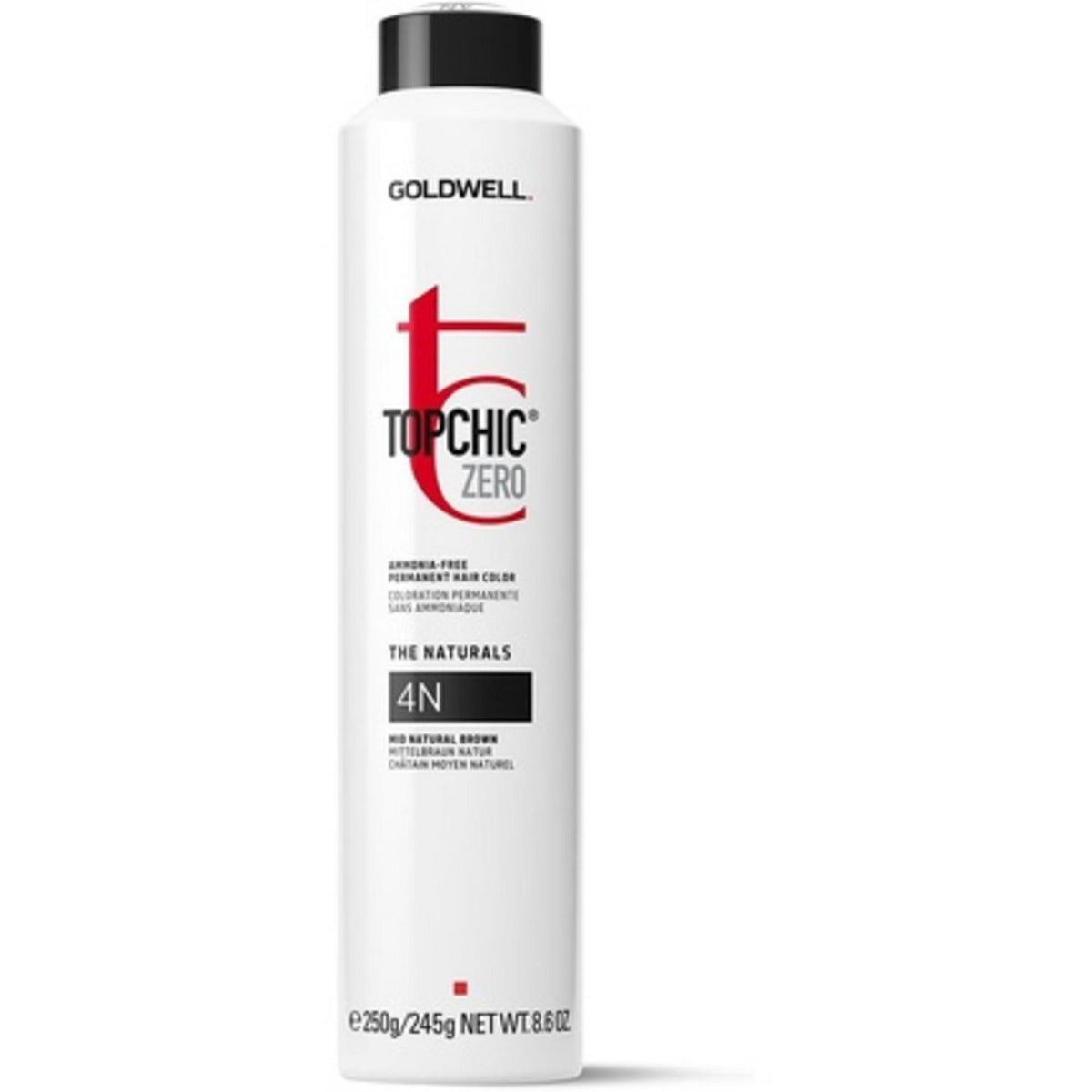 Goldwell, TopChic Zero, Permanent Hair Dye, 4N Mid Natural Brown, 250 ml