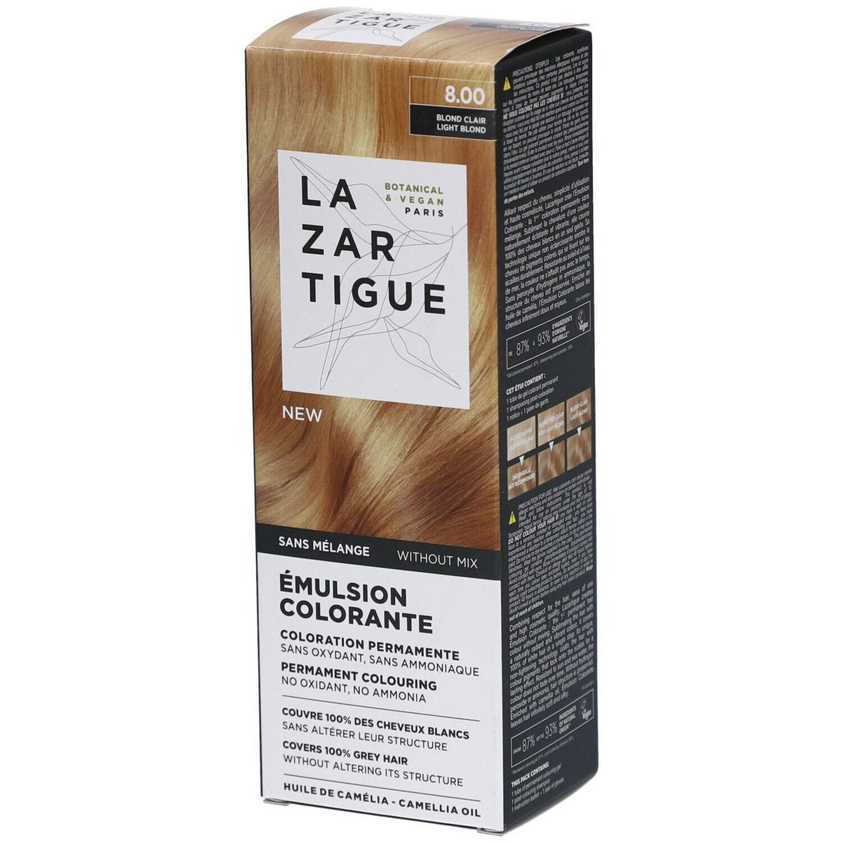 Lazartigue, La Couleur Absolue, Permanent Hair Dye, 8.00 Light Blond, 60 ml