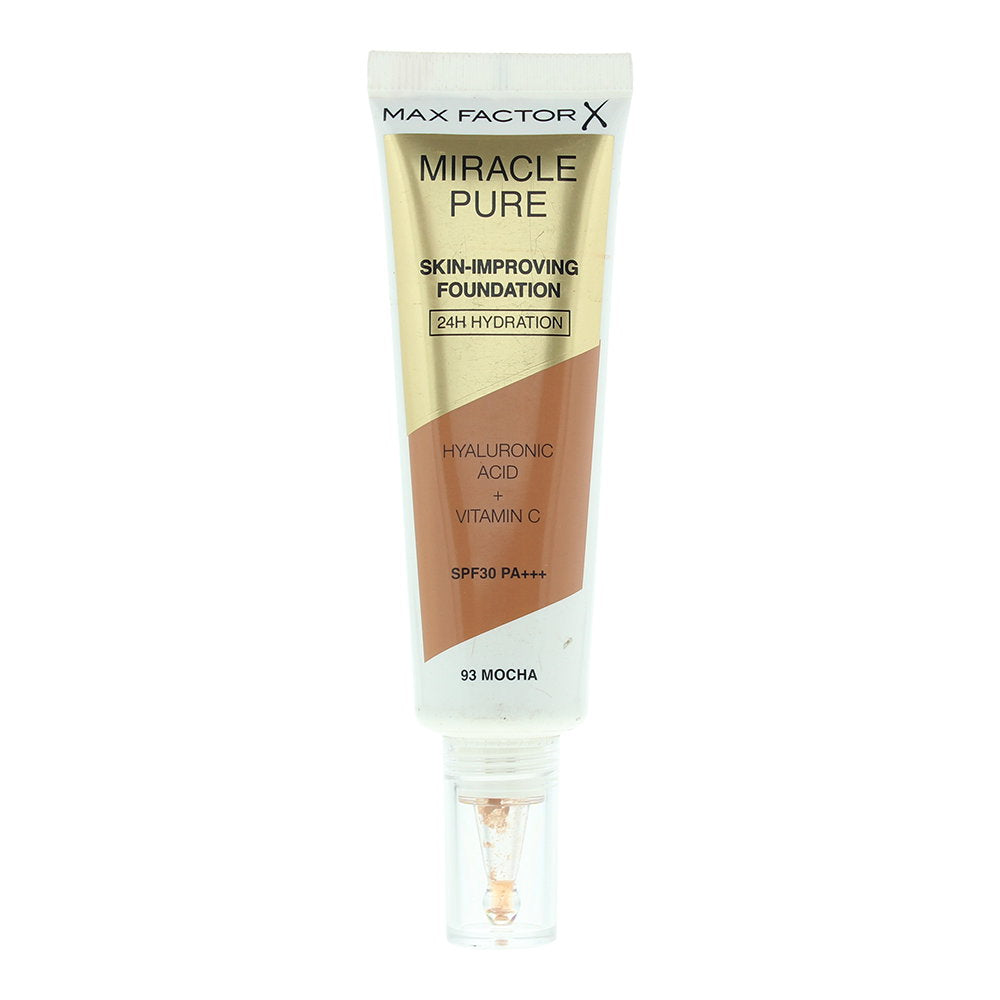 Max Factor, Miracle Pure, Liquid Foundation & Serum 2-In-1, Mocha, 93, SPF30, 30 ml