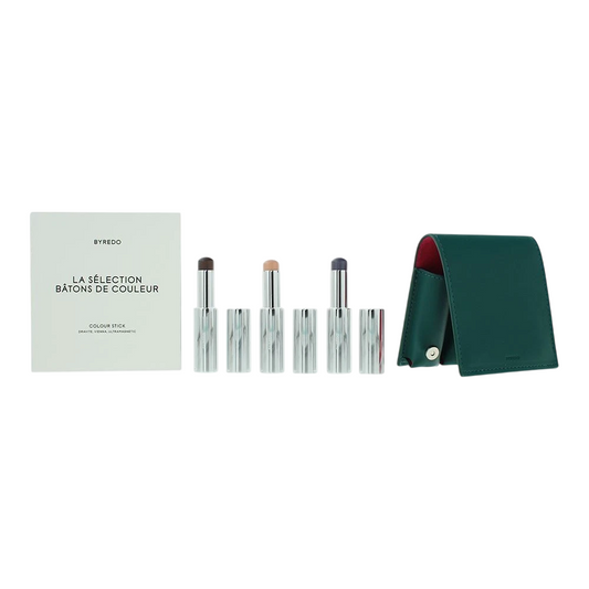 Deep Teal Set Byredo: Colour Stick, Multifunctional, Eyeshadow Stick, 509, Solar Flare, 3.5 g + Colour Stick, Multifunctional, Eyeshadow Stick, Kumato Face, 3.5 g + Colour Stick, Multifunctional, Eyeshadow Stick, Flower Play, 3.5 g + Byredo, GWP Leather…