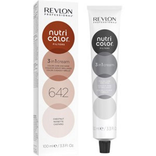 Revlon, Nutri Color Filters, Hair Colouring Cream Mask, Color Enhancement, 624 Chestnut, 100 ml