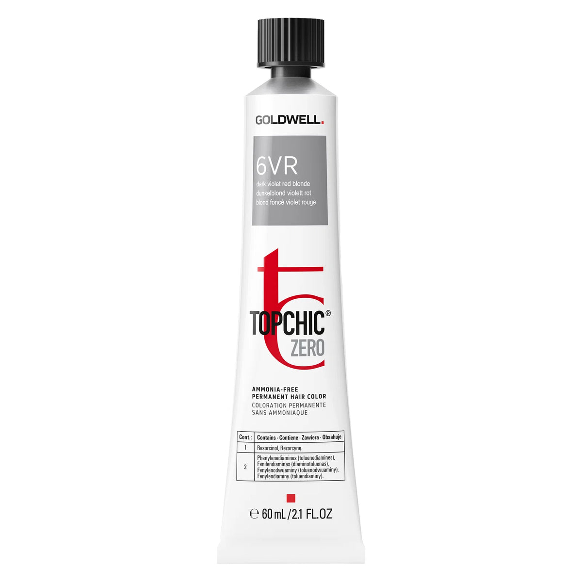 Goldwell, TopChic Zero, Permanent Hair Dye, 6VR Dark Violet Red Blonde, 60 ml