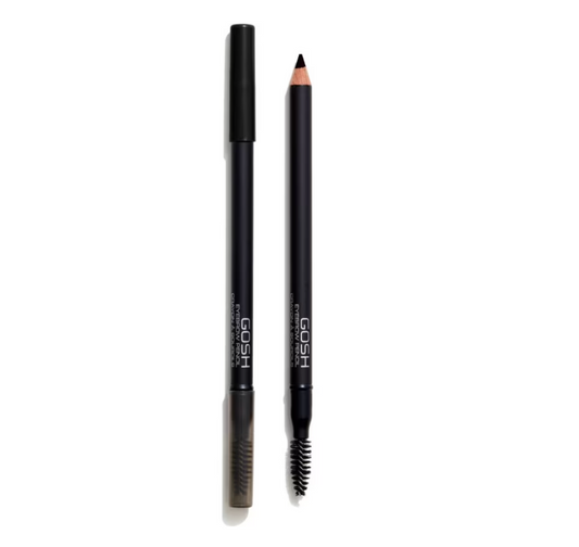 Gosh, Gosh, Eyebrow Cream Pencil & Brush 2-In-1, 02, Black, 1.2 g