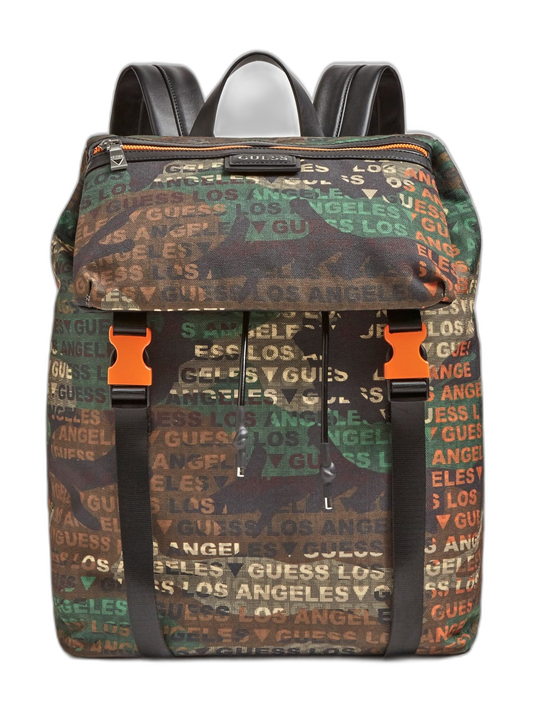 Guess, Salameda, Textile Backpack, Camouflage, Laptop Compartiment, Unisex
