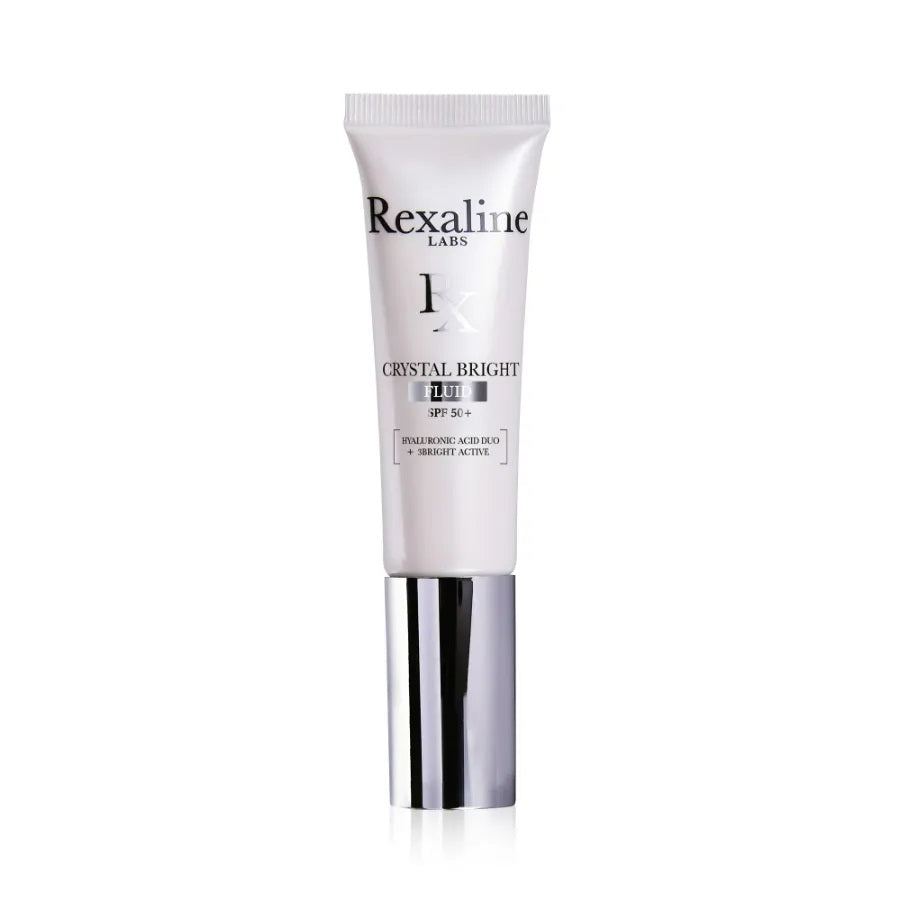 Rexaline, Crystal Bright, Hyaluronic Acid + 3 Bright Active, Illuminating, Fluid, For Face, SPF 50+, 30 ml