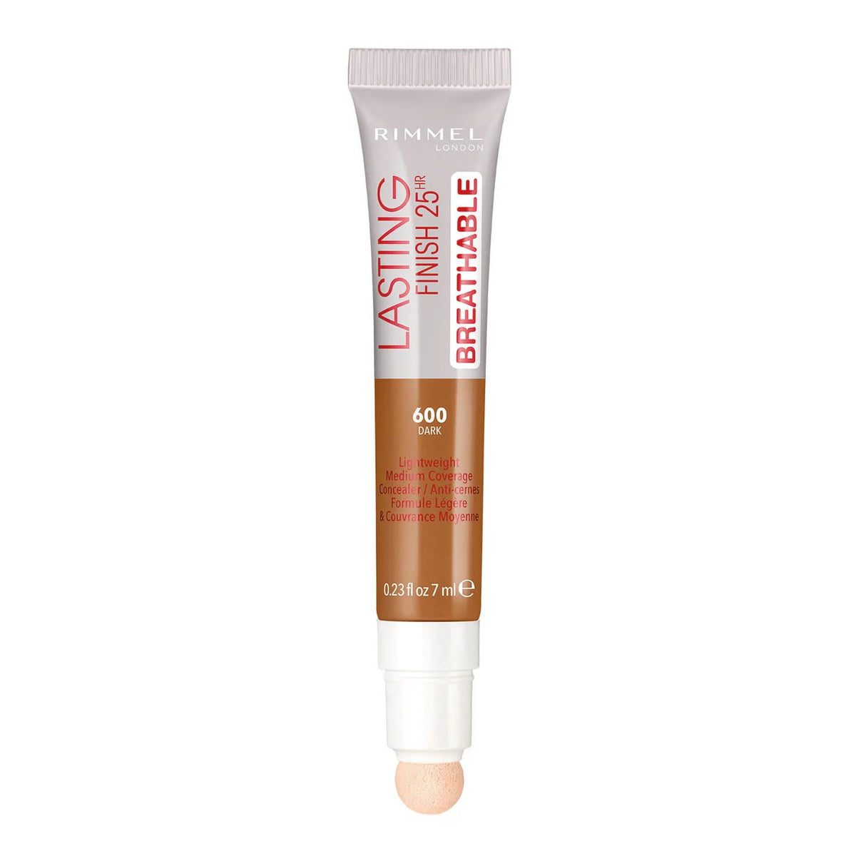 Rimmel London, Lasting Finish, Natural Medium Coverage, Cream Concealer, 600, Dark, 7 ml